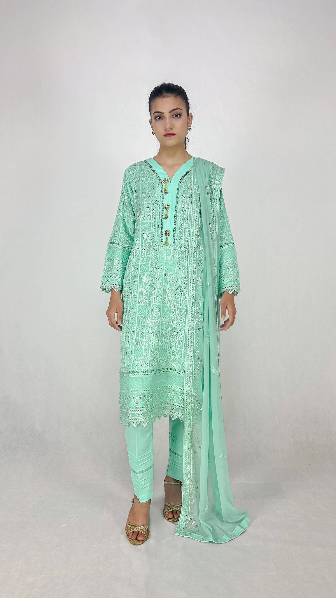 Shop Chiffon Fabric Readymade Salwar Suits Online Zarveil