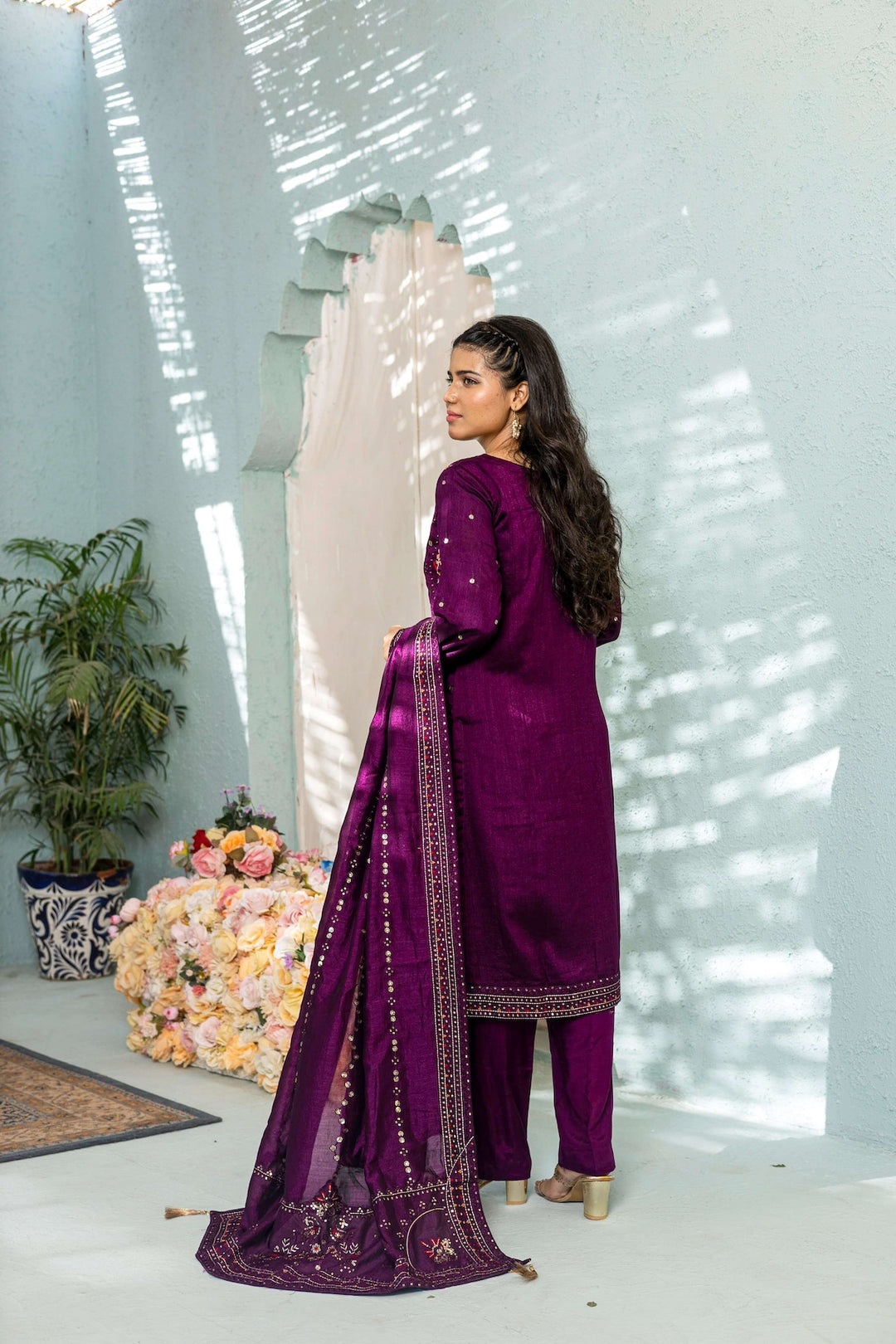 purple dress shalwar kameez Lawn Salwar Kameez Pakistani Eid Dress in Lilac Color Online LARGE