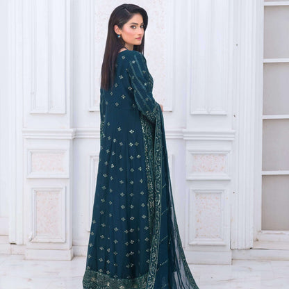 Green Wedding Lehenga Dress back picture 