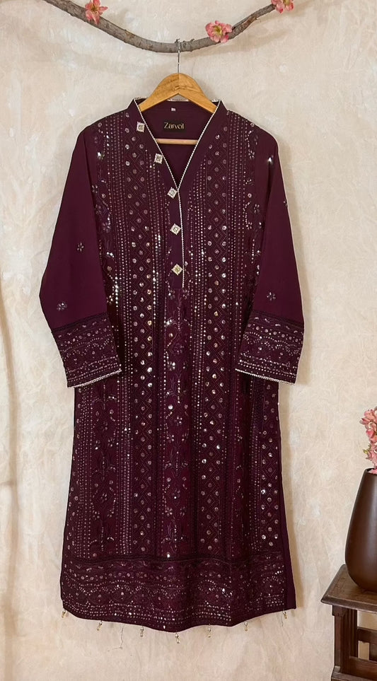 Dark Purple Ladies Kameez