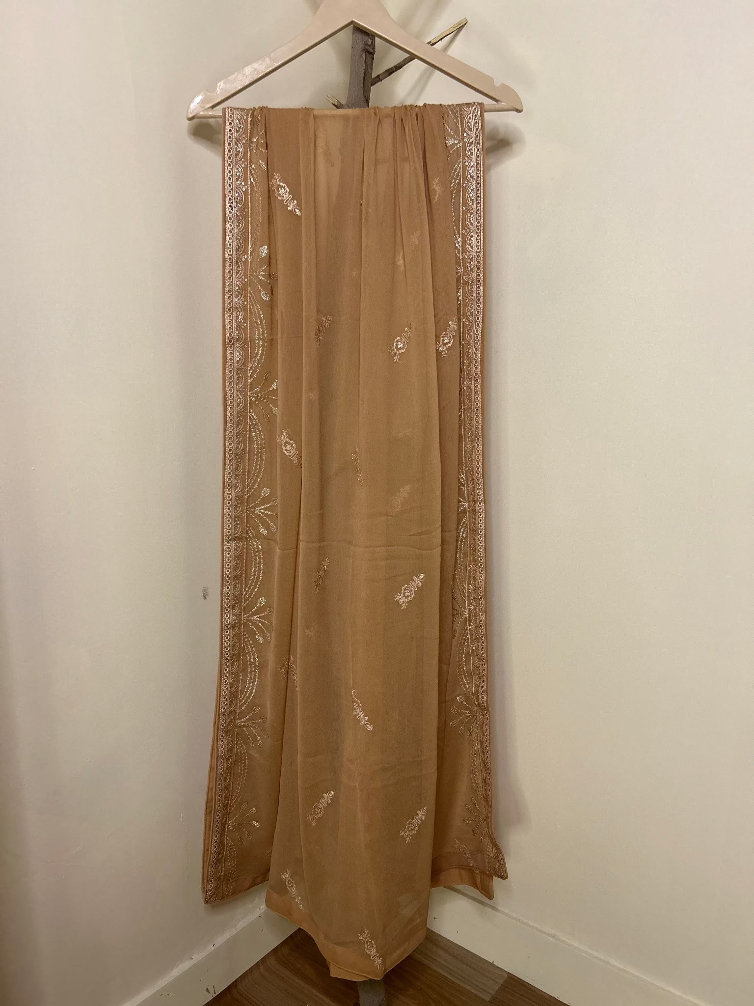 Bronze Pakistani Ready To Wear Formal Maxi Embroidered Dupatta | Zarveil