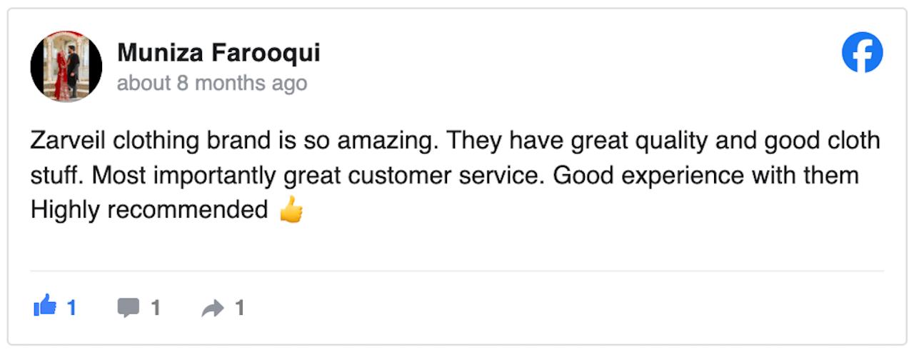 Zarveil's Customer Review